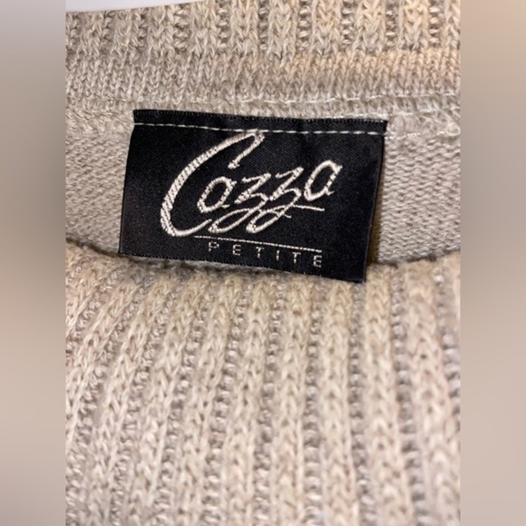 Women’s Cazza petite‎ vintage light knitted turtle neck beige sweater medium - Picture 4 of 11